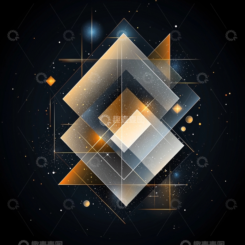 高清大图下载【趣麦麦图】抽象几何发光