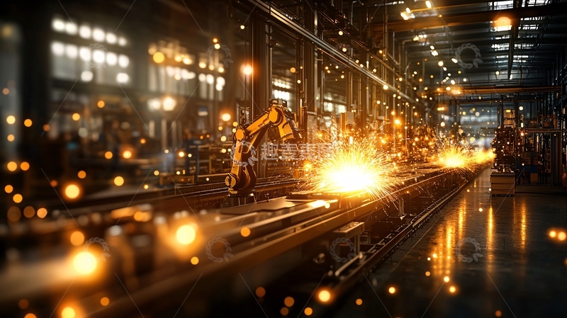 高清大图下载【趣麦麦图】金属加工火花四溅