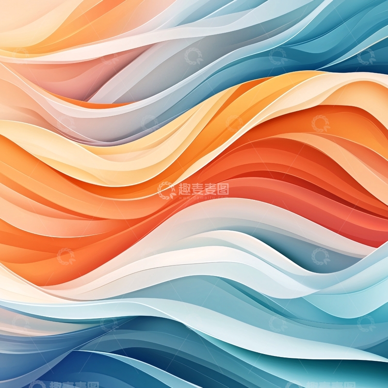 高清大图下载【趣麦麦图】彩色波浪抽象背景