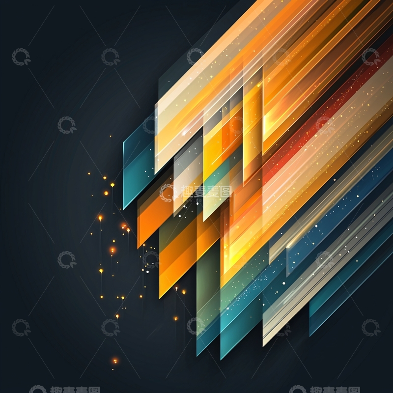 高清大图下载【趣麦麦图】抽象彩色线条几何背景