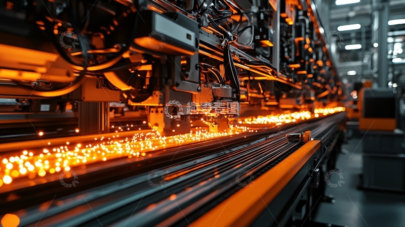 高清大图下载【趣麦麦图】金属在工厂流水线上