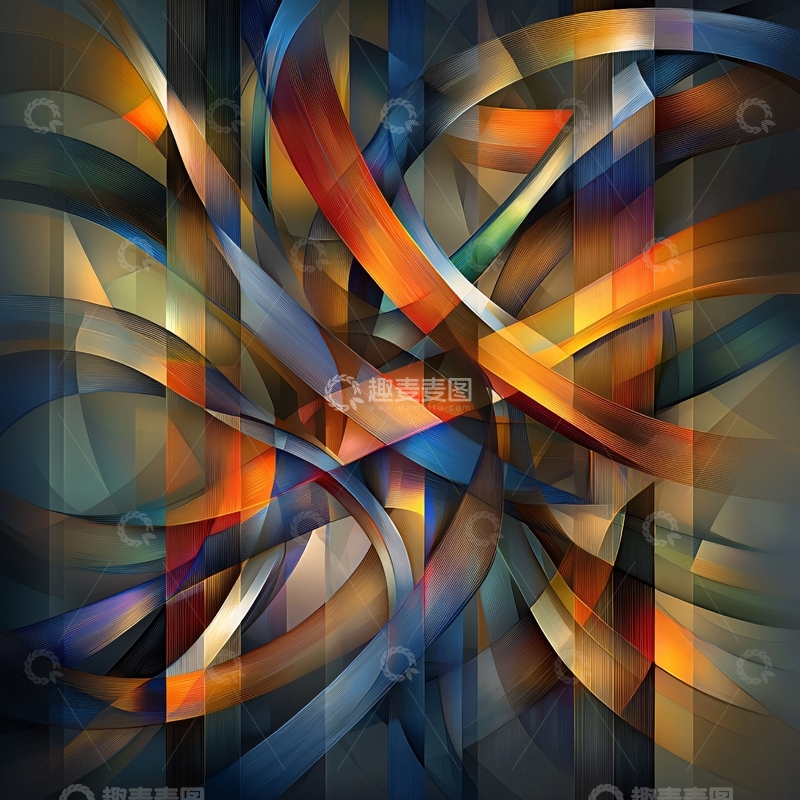 高清大图下载【趣麦麦图】彩色曲线交织