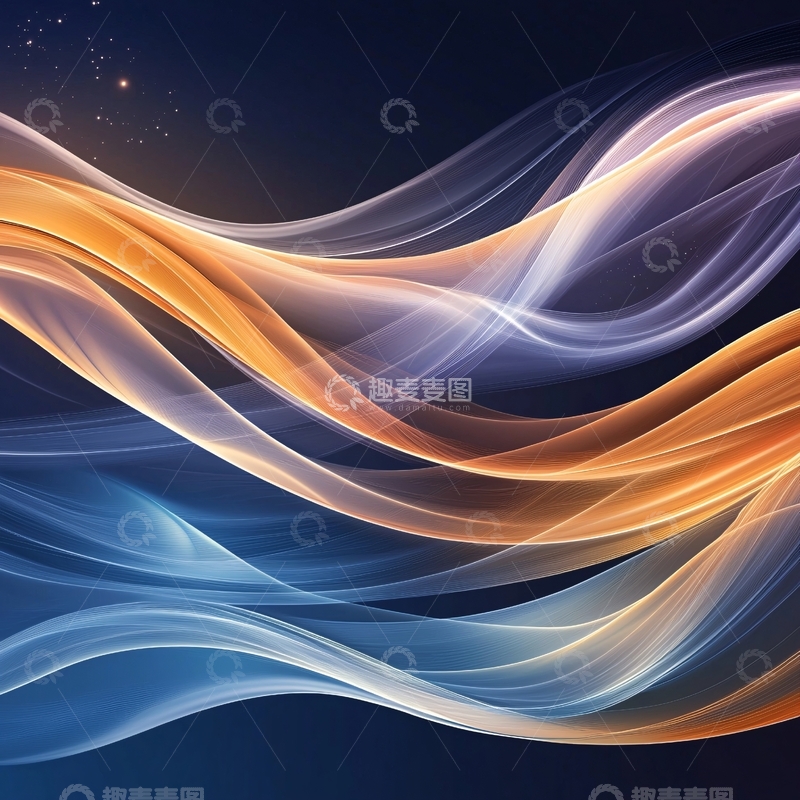 高清大图下载【趣麦麦图】抽象波浪曲线背景