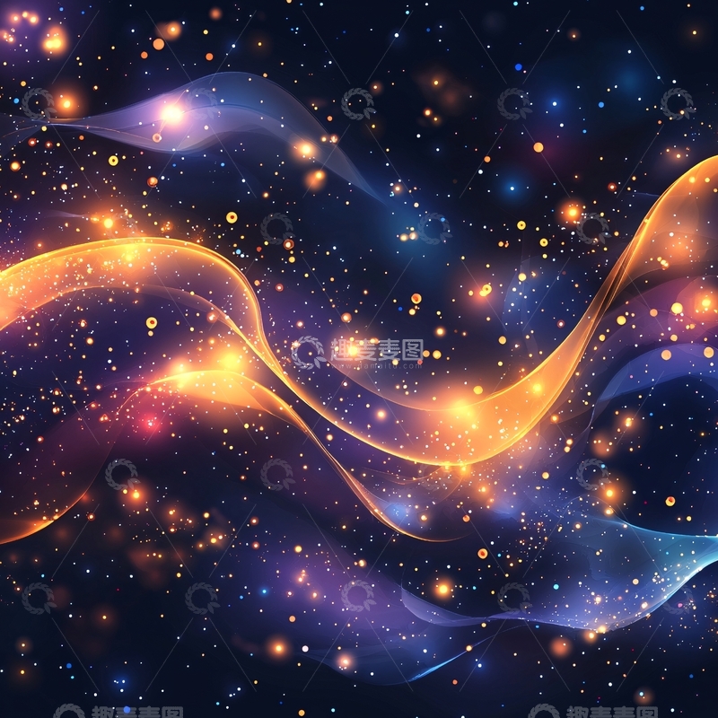 高清大图下载【趣麦麦图】星空流淌金色光芒