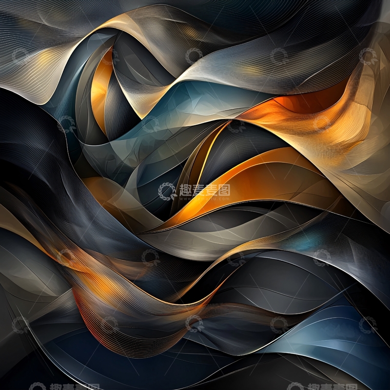 高清大图下载【趣麦麦图】抽象艺术流体曲线