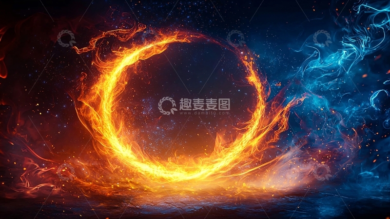 高清大图下载【趣麦麦图】火焰与冰的环状对比