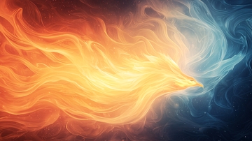 火焰与冰的碰撞抽象艺术
