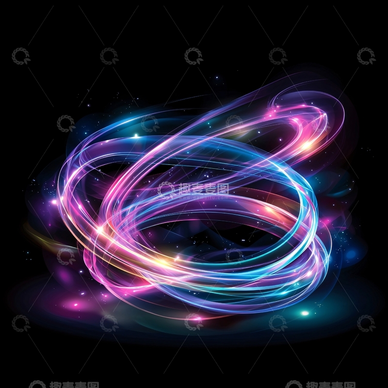 高清大图下载【趣麦麦图】绚丽光线缠绕交织
