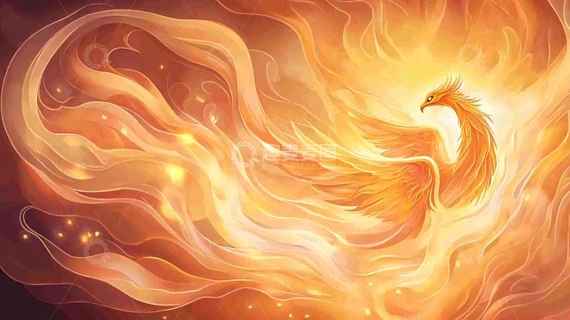 高清大图下载【趣麦麦图】火焰中升腾的凤凰
