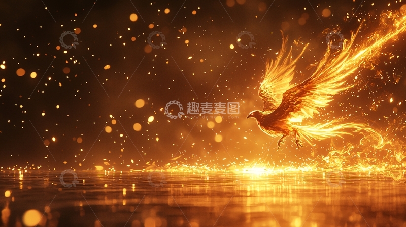 高清大图下载【趣麦麦图】火焰凤凰浴火重生