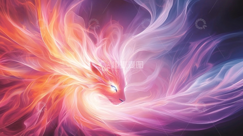 高清大图下载【趣麦麦图】火焰与冰的抽象动物