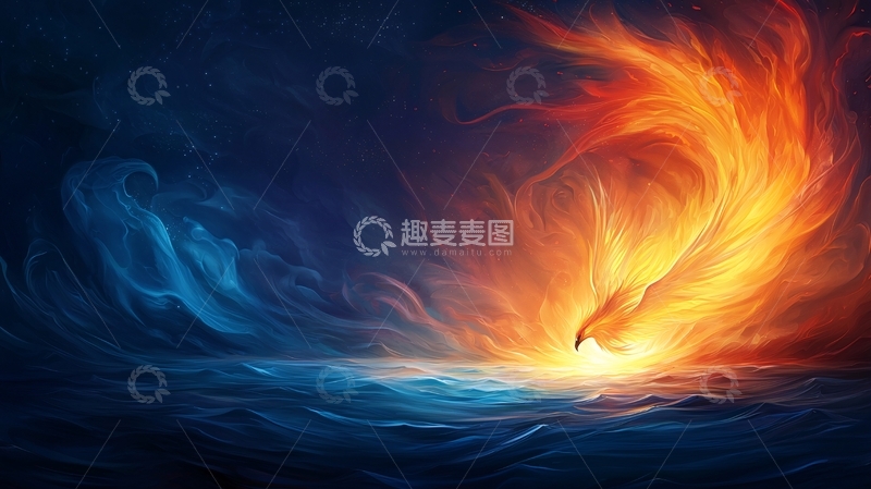 高清大图下载【趣麦麦图】火焰与水交织的奇幻画面