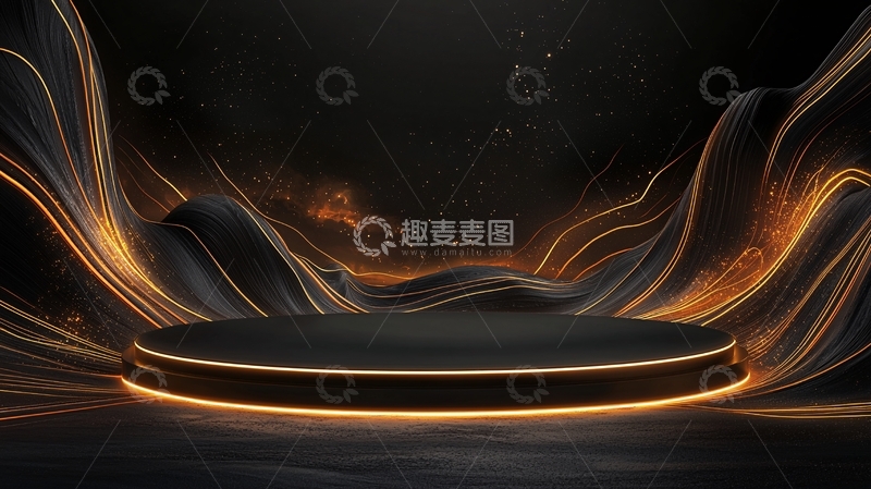 高清大图下载【趣麦麦图】黑色产品展示舞台