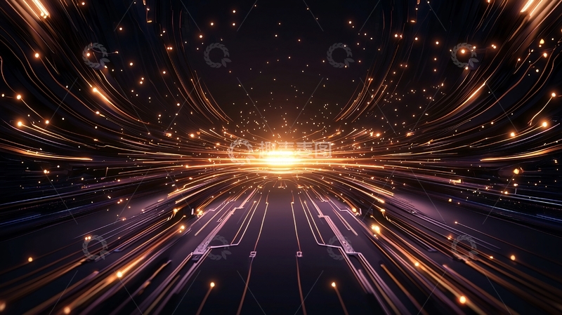 高清大图下载【趣麦麦图】科技感光线汇聚中心