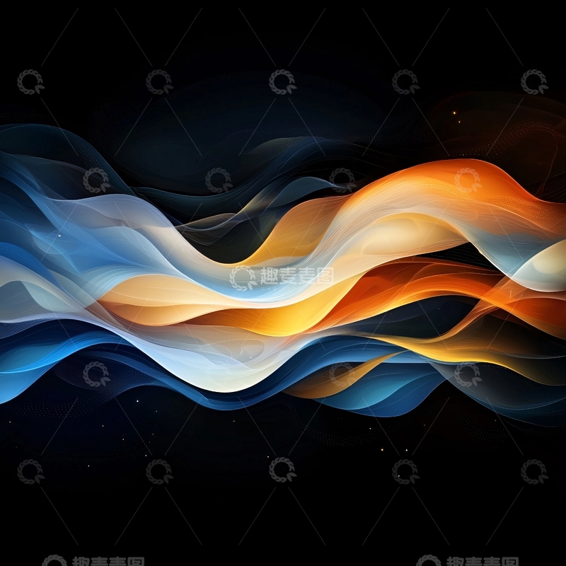 高清大图下载【趣麦麦图】抽象蓝色橙色光线