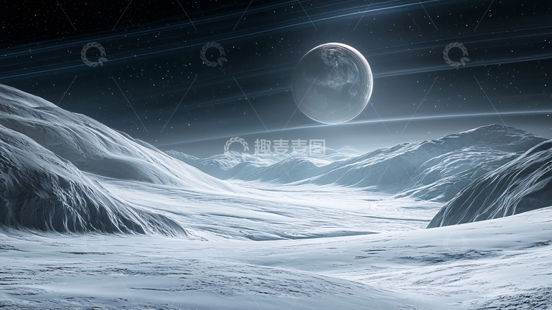高清大图下载【趣麦麦图】冰雪星球环绕
