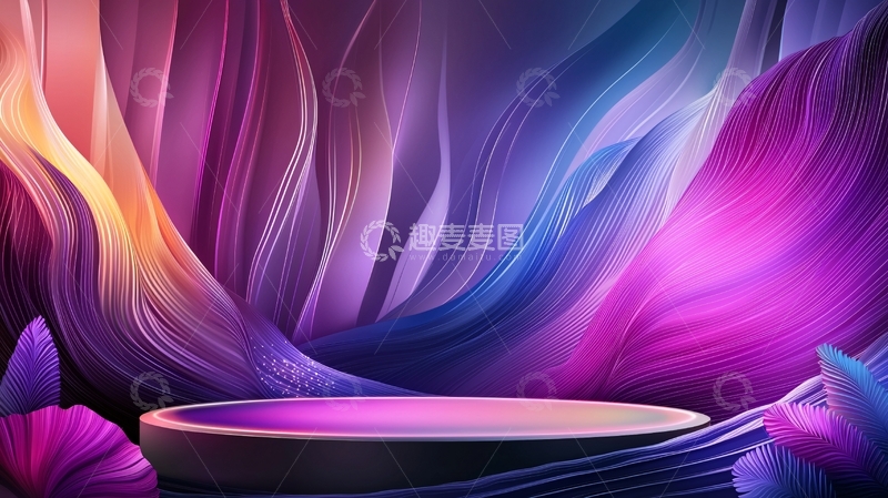 高清大图下载【趣麦麦图】紫色梦幻舞台背景