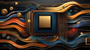 金色芯片高清图片