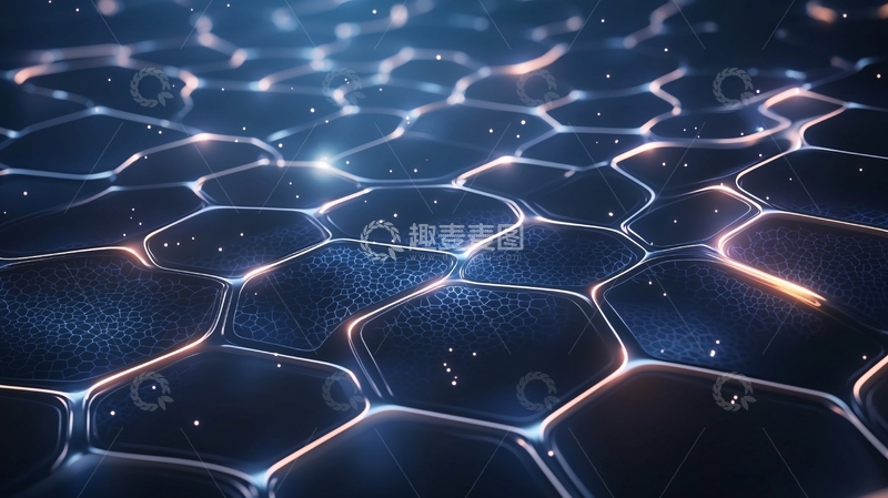 高清大图下载【趣麦麦图】抽象六边形科技背景