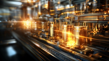 自动化生产线上的玻璃制品