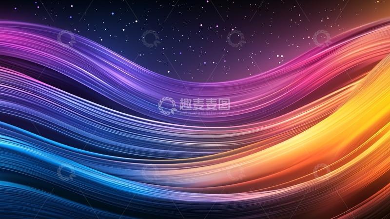 高清大图下载【趣麦麦图】彩色渐变曲线背景