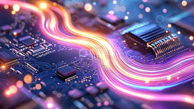 高清大图下载【趣麦麦图】科技电路流动光线