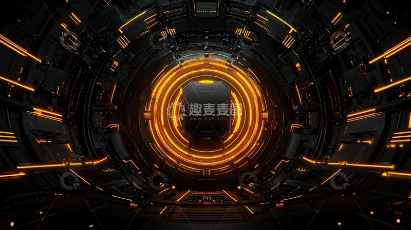 高清大图下载【趣麦麦图】科技感圆形隧道入口