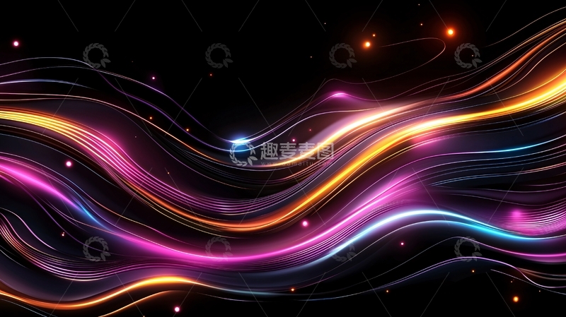 高清大图下载【趣麦麦图】彩色光线流动背景