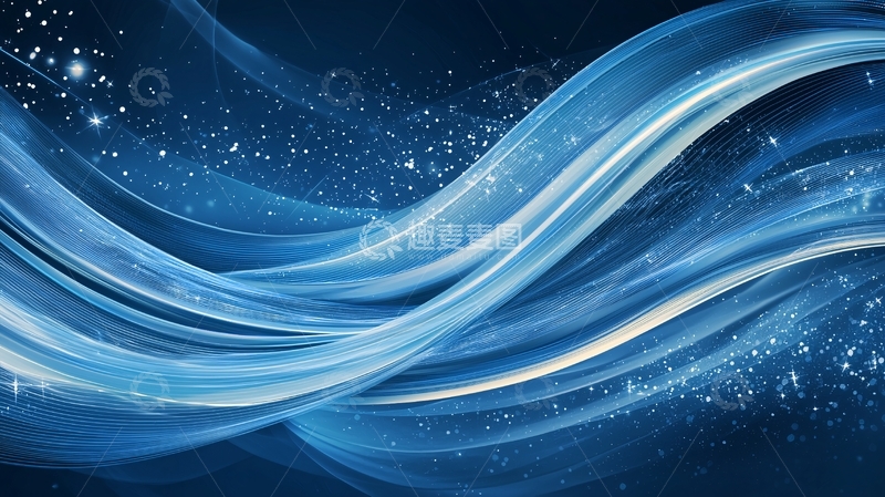 高清大图下载【趣麦麦图】蓝色流动光线背景