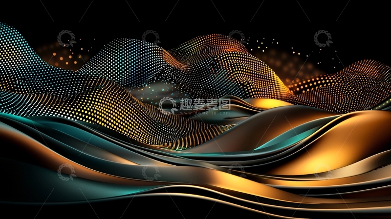 高清大图下载【趣麦麦图】抽象金属曲线