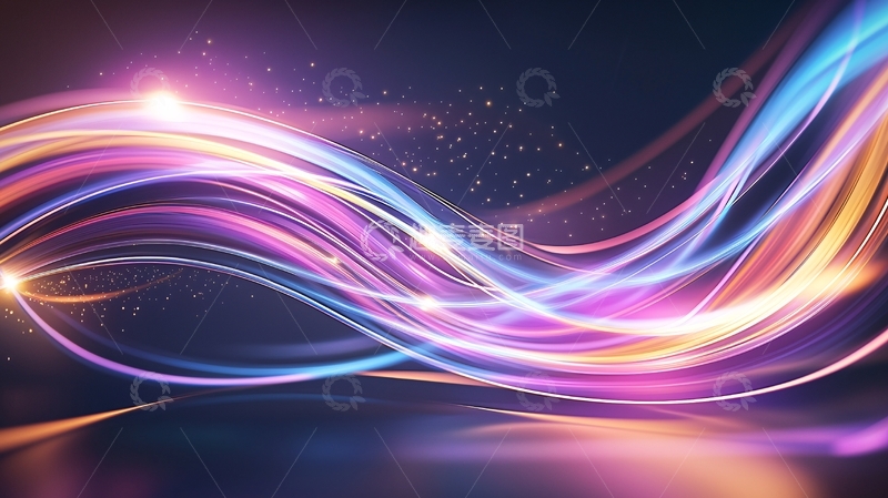 高清大图下载【趣麦麦图】彩色光线流动抽象背景