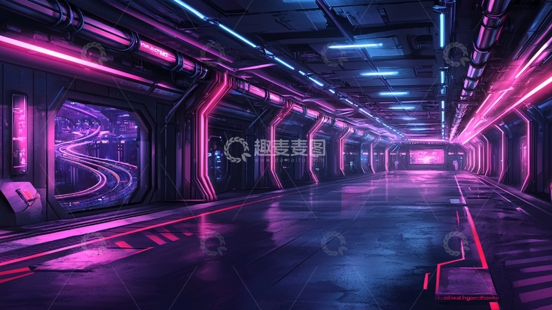 高清大图下载【趣麦麦图】科幻未来感隧道