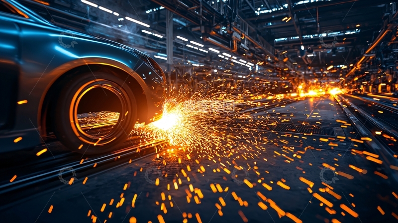 高清大图下载【趣麦麦图】汽车制造火花四溅