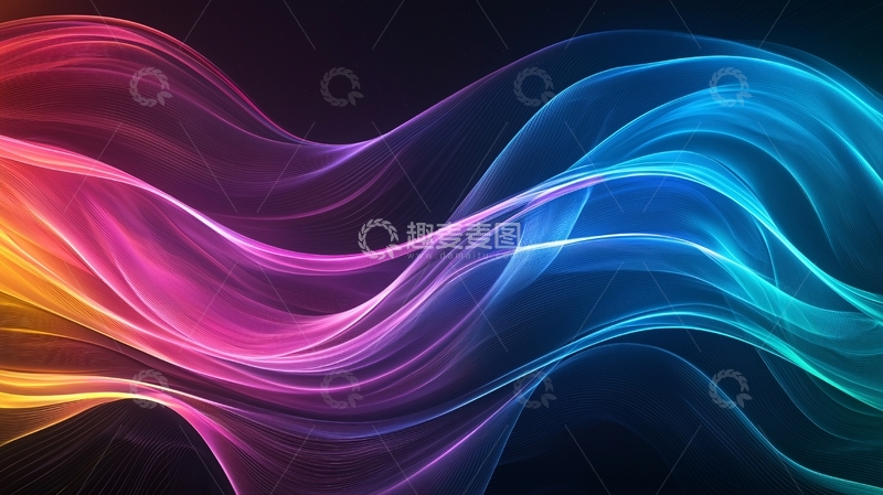 高清大图下载【趣麦麦图】彩色光线流动曲线
