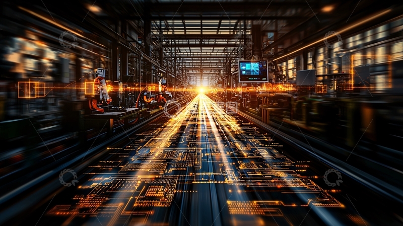 高清大图下载【趣麦麦图】科技感光线隧道