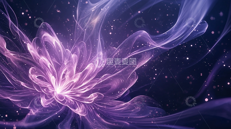高清大图下载【趣麦麦图】紫色光晕花朵