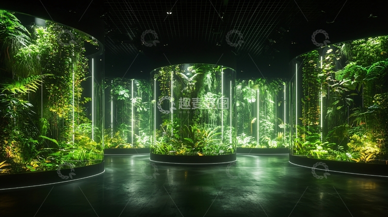 高清大图下载【趣麦麦图】未来感森林装置艺术