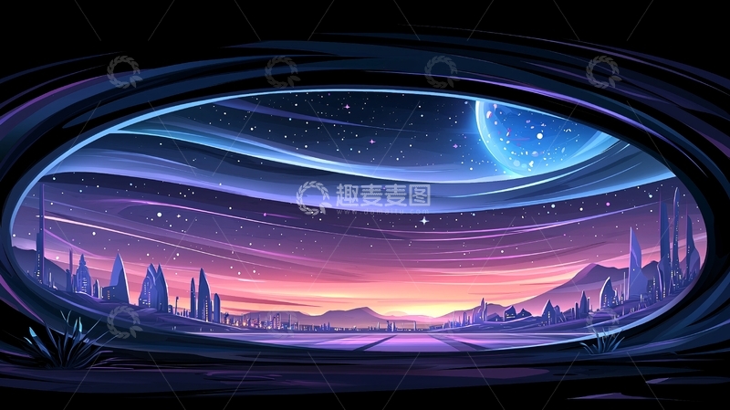 高清大图下载【趣麦麦图】幻想世界星空景色