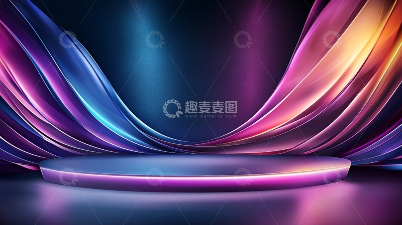 高清大图下载【趣麦麦图】紫色光线舞台背景