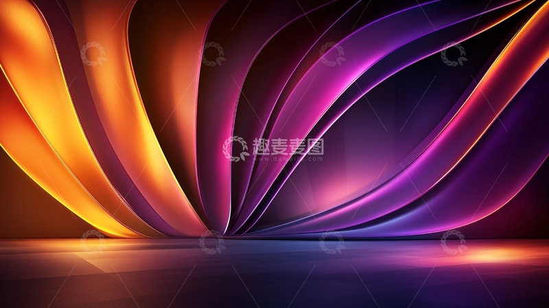高清大图下载【趣麦麦图】抽象渐变波浪线条
