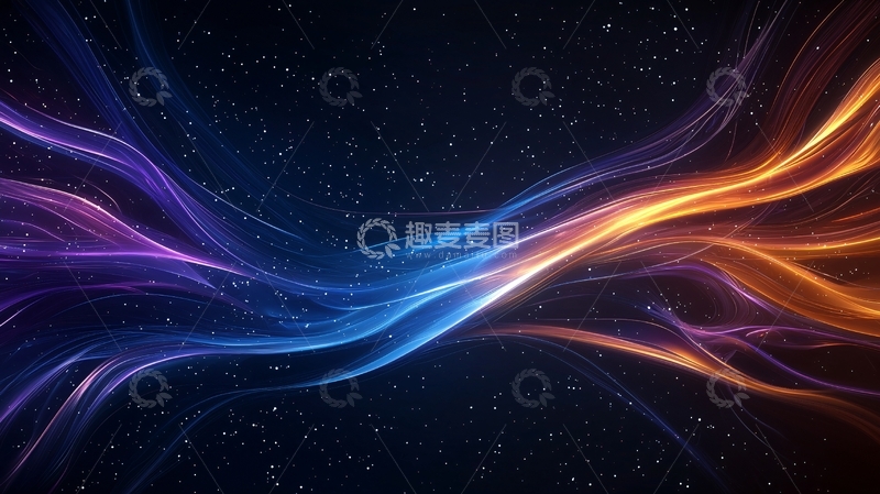 高清大图下载【趣麦麦图】蓝橙渐变光线背景