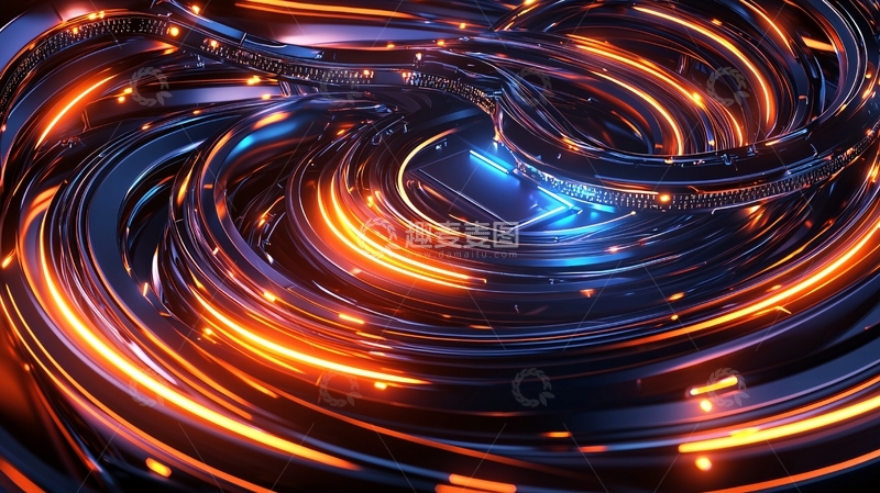 高清大图下载【趣麦麦图】流动的光线交织在一起