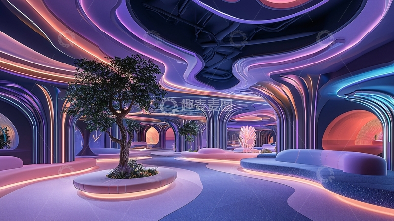 高清大图下载【趣麦麦图】未来主义风格的休息室