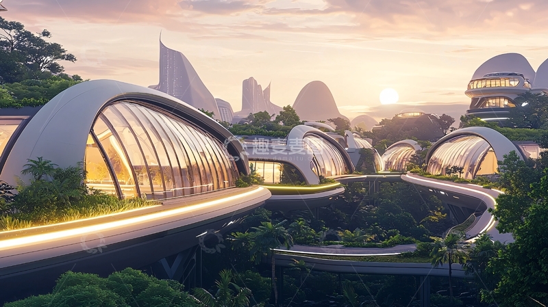 高清大图下载【趣麦麦图】未来感建筑群