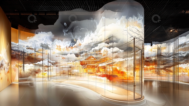 高清大图下载【趣麦麦图】抽象云彩天空的室内