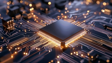 微芯片和电路板特写