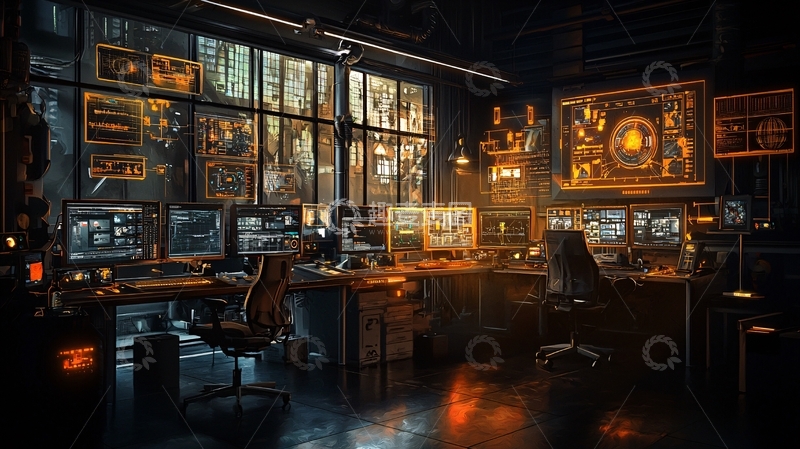 高清大图下载【趣麦麦图】未来科技感控制中心