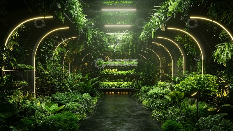 高清大图下载【趣麦麦图】绿色植物覆盖的隧道