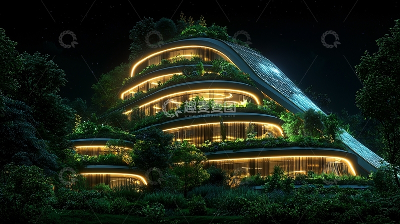 高清大图下载【趣麦麦图】未来感生态建筑