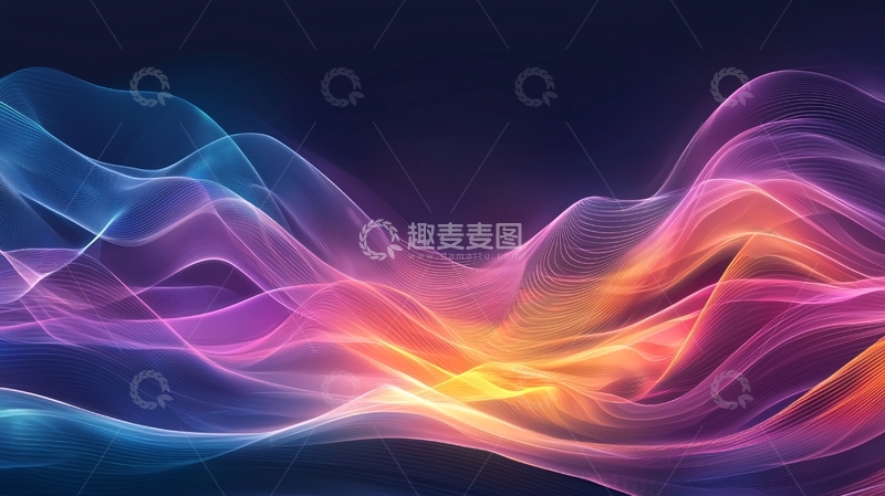高清大图下载【趣麦麦图】彩色光线流动曲线